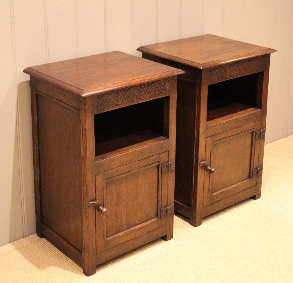 Pair Of Solid Oak Bedside Cabinets