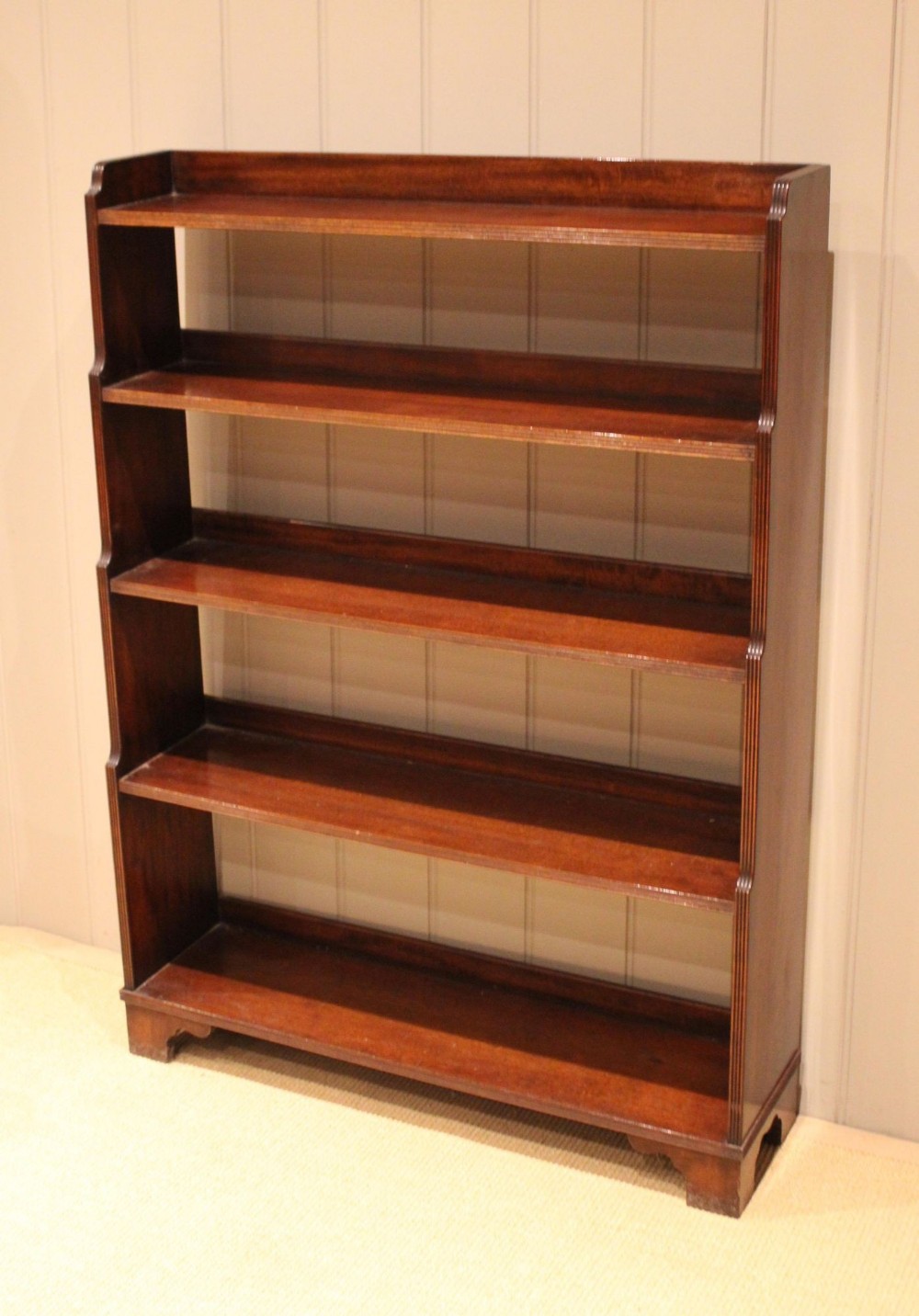 Edwardian Mahogany Open Waterfall Bookcase