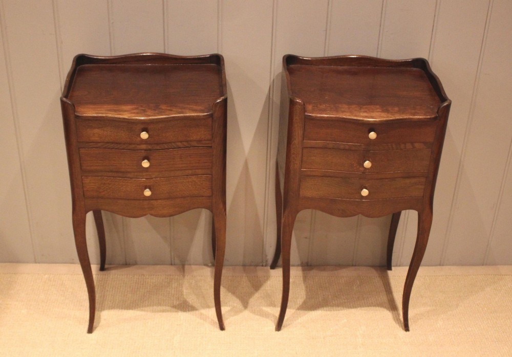 Pair Of French Oak Bedside Cabinets