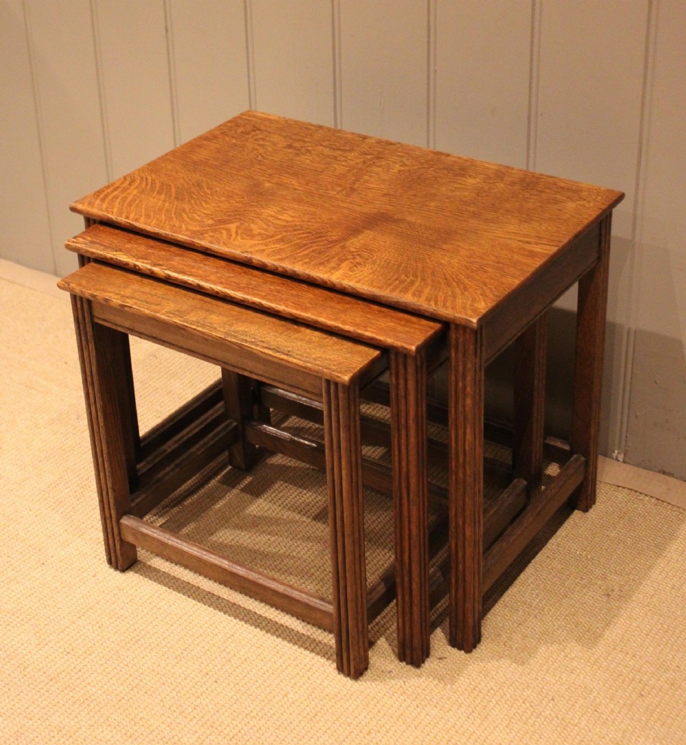 Oak Nest Of Three Tables