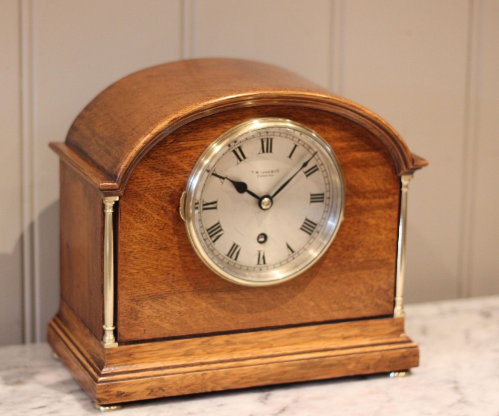 Edwardian Oak Mantel Clock