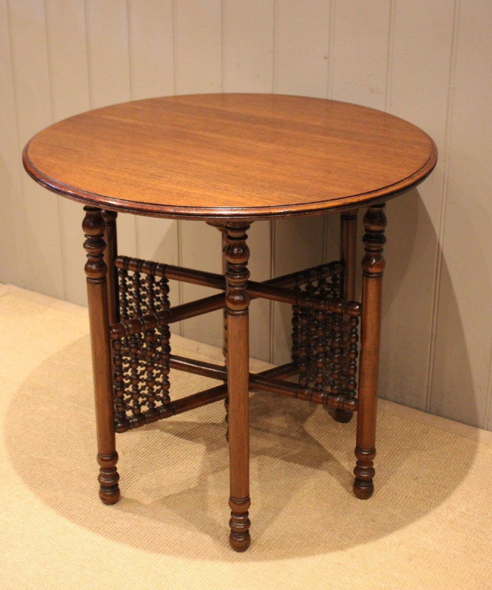 Arts & Crafts Liberty Attributed Circular Oak Table