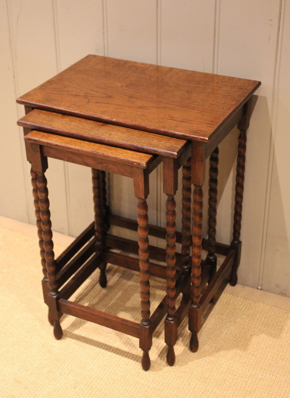 French Oak Nest Of Three Tables
