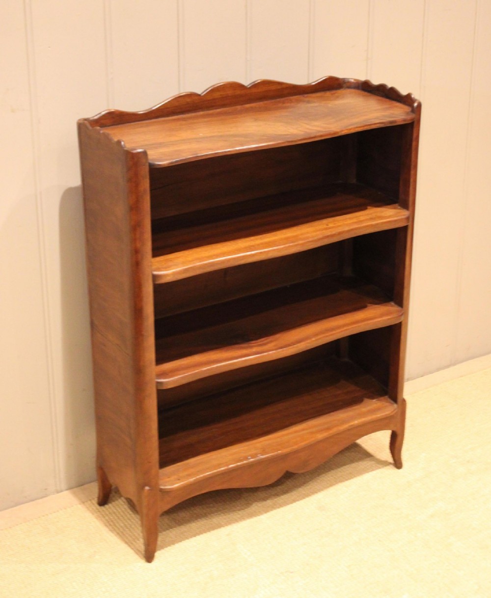 Small French Walnut Open Bookcase