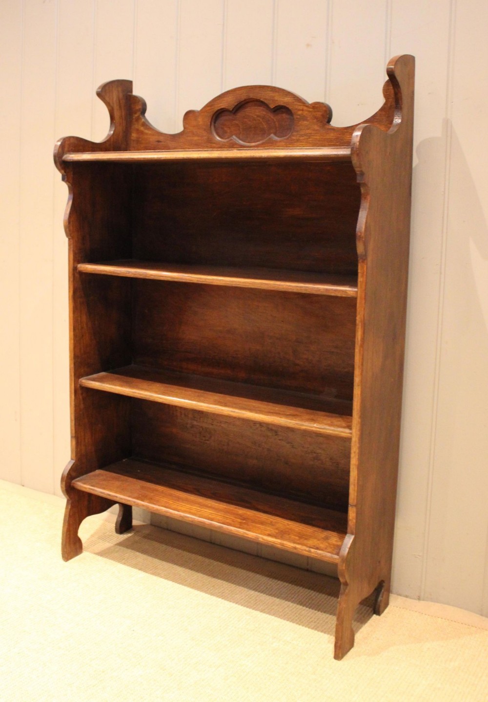 Edwardian Solid Oak Open Bookcase
