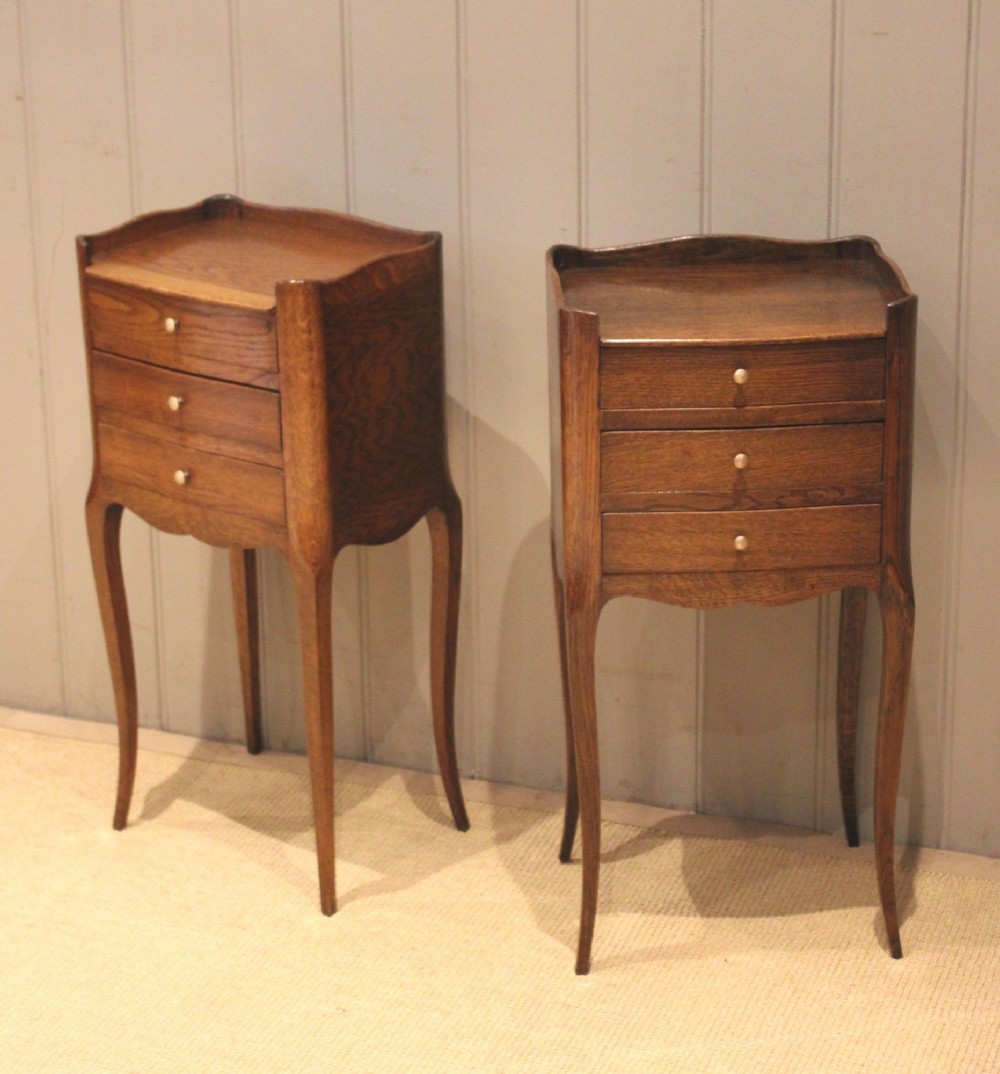 Pair Of French Oak Bedside Cabinets
