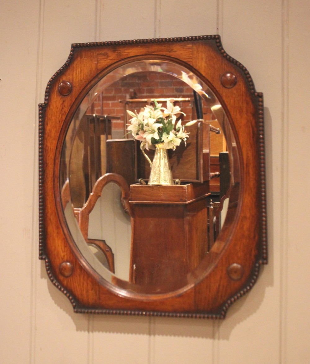 Carved Oak Wall Mirror
