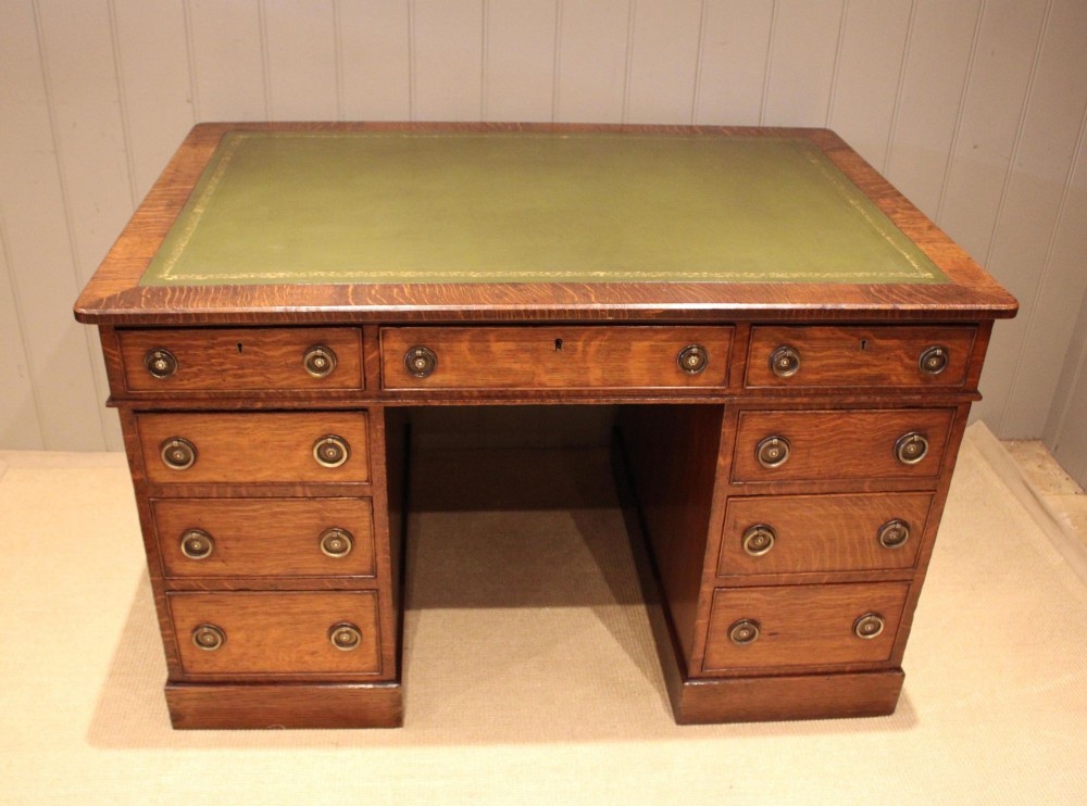 Large Oak Pedestal Desk