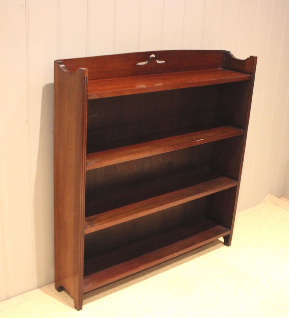 Edwardian Solid Mahogany Open Bookcase
