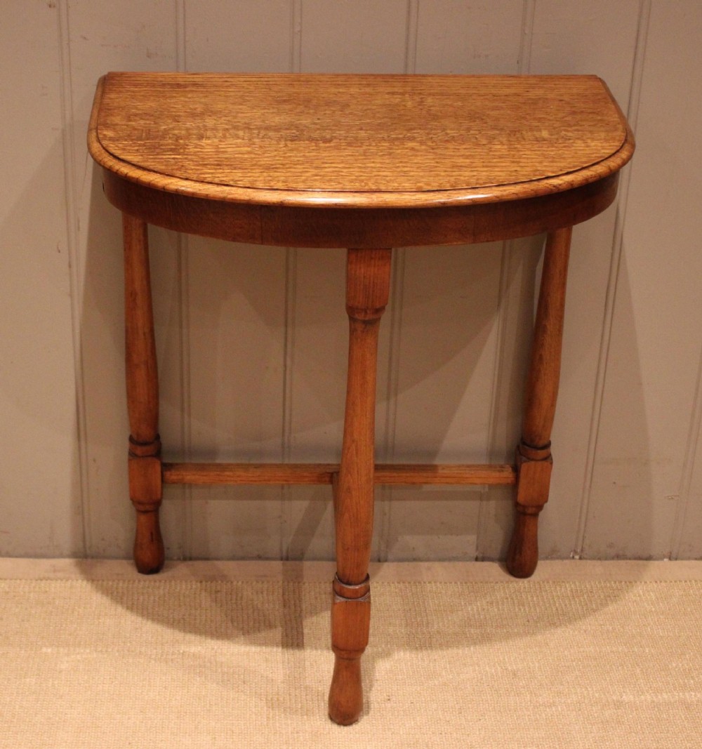 Golden Oak Demi Lune Side Table
