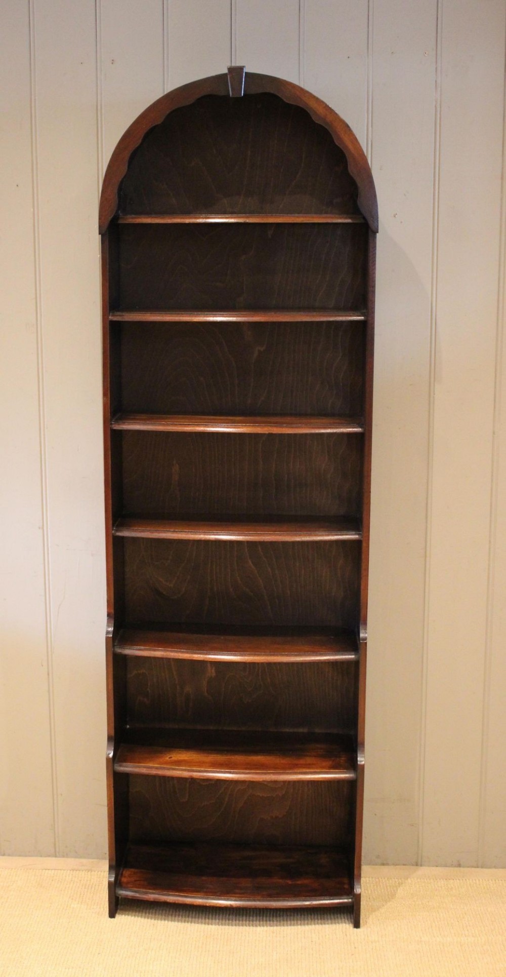 Tall Beech Dome Top Open Bookcase