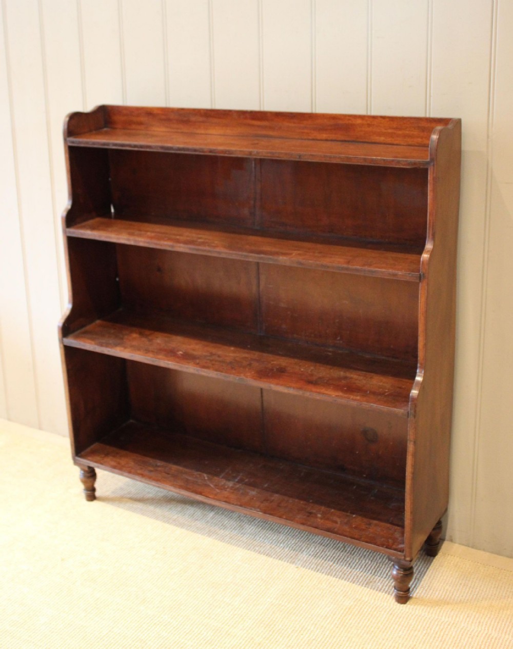 Country Mahogany Open Waterfall Bookcase