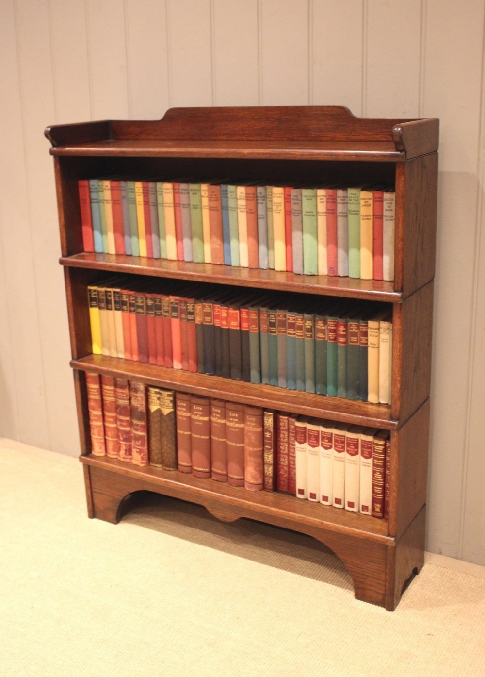 Three Tier Solid Oak Open Bookcase