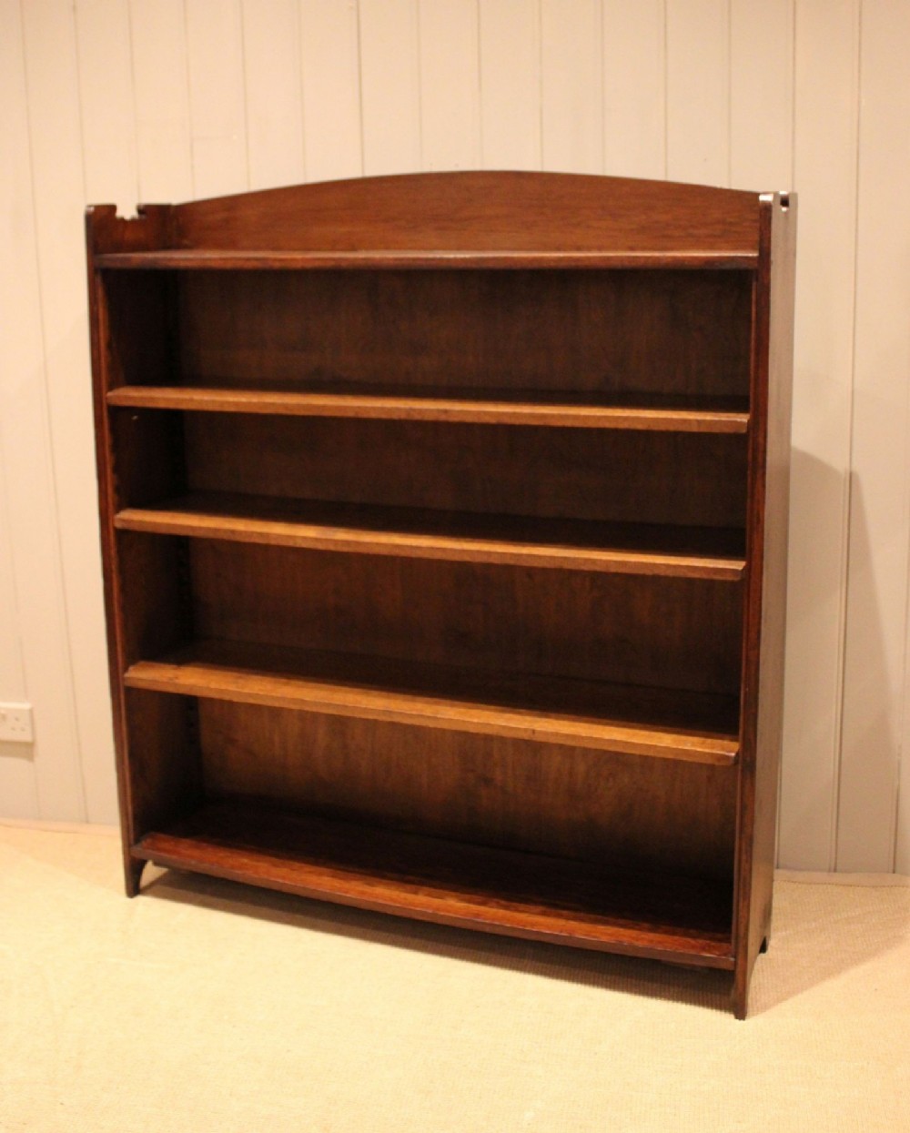 Large Solid Oak Open Bookcase