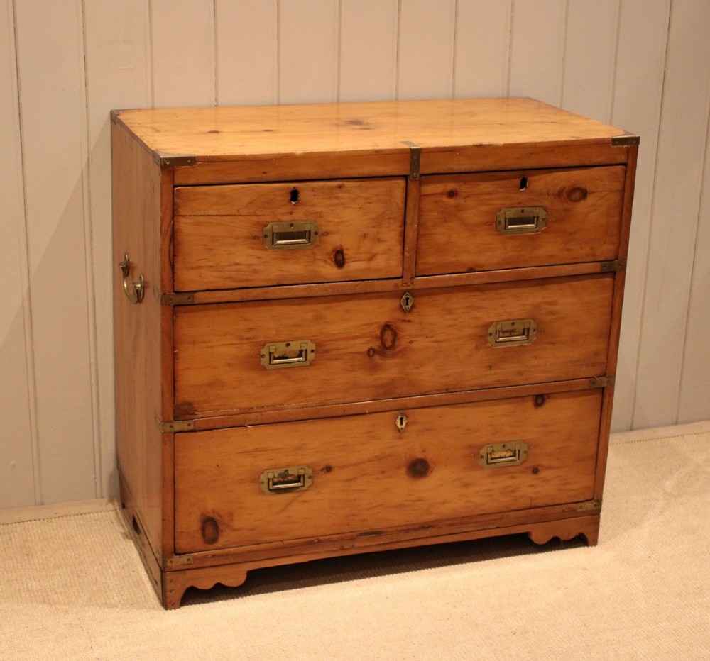 Late 19th Century Rustic Pine Campaign Chest