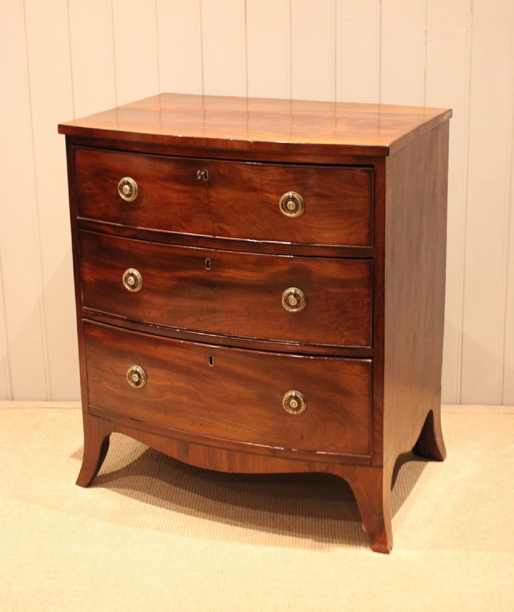 George III Mahogany Bow Front Chest Of Drawers
