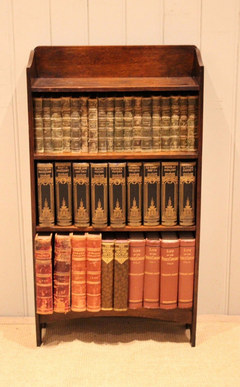Small Solid Oak Open Bookcase