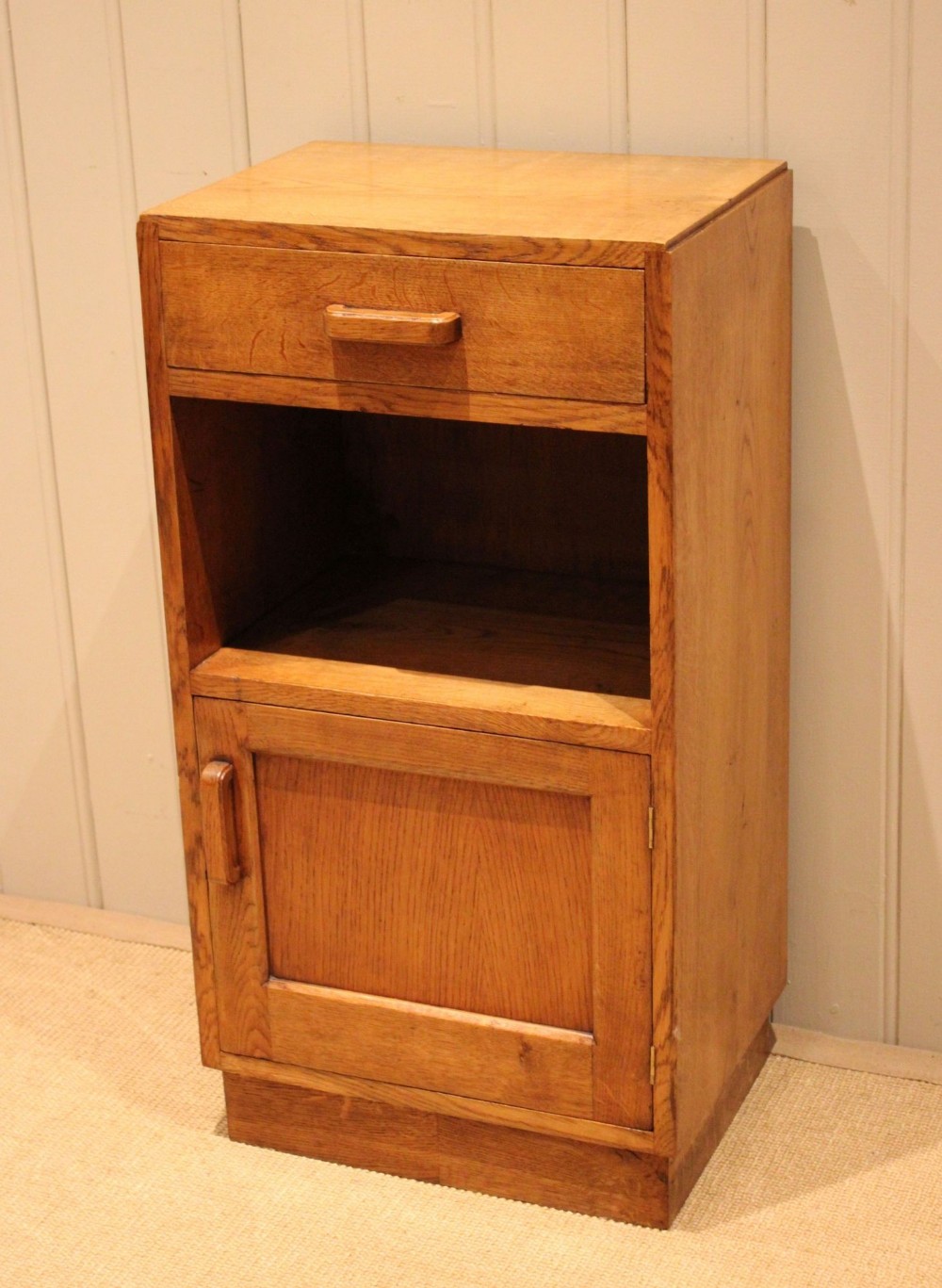 Solid Light Oak Bedside Cabinet
