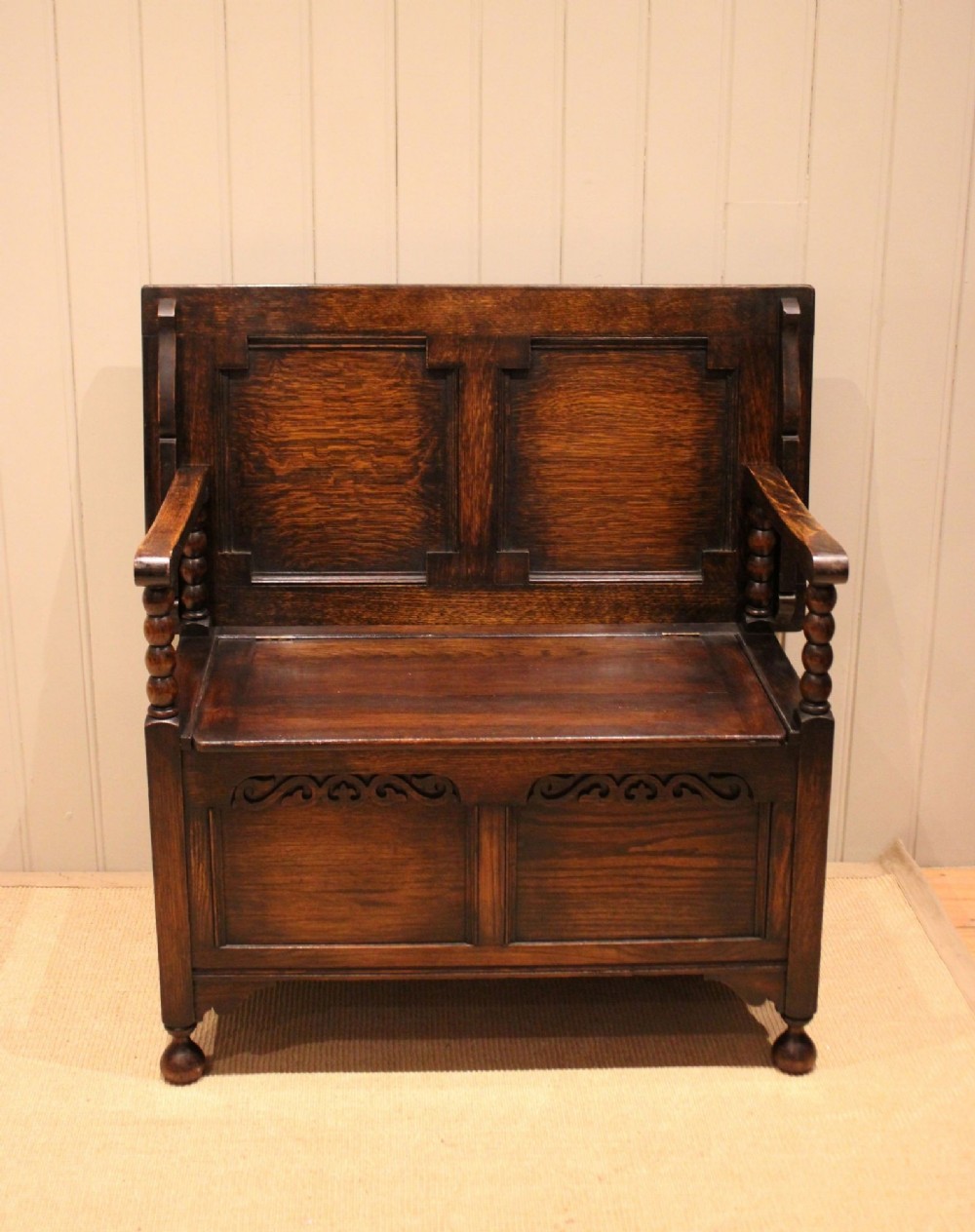 Solid Oak Monks Bench