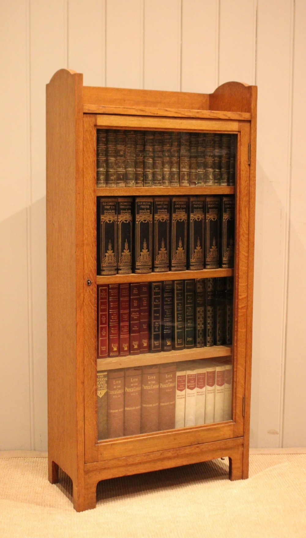 Small Light Oak Glazed Bookcase