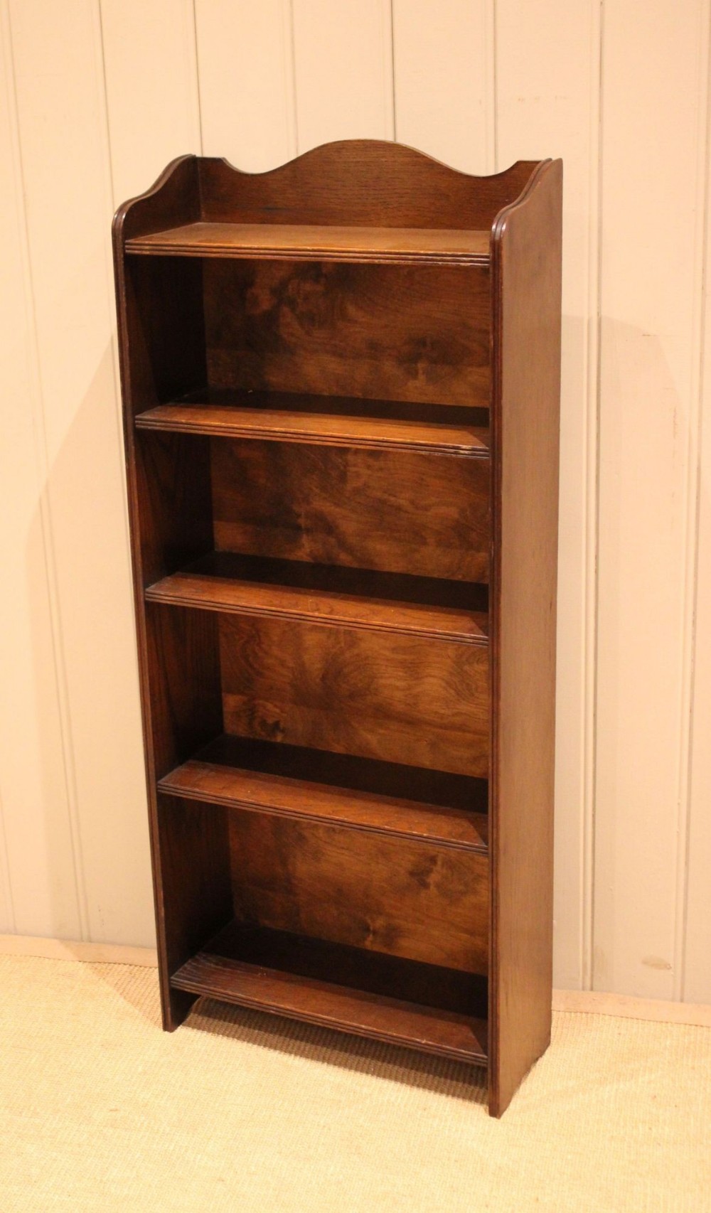 Oak Arch Top Open Bookcase