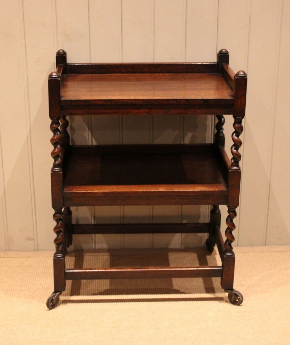 Oak Two Tier Drinks Trolley