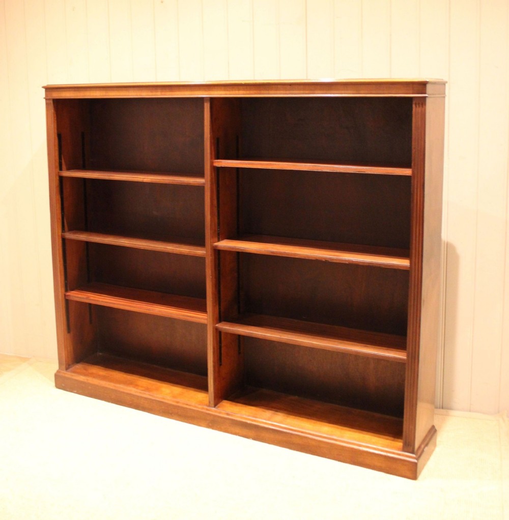 Edwardian Walnut Open Bookcase