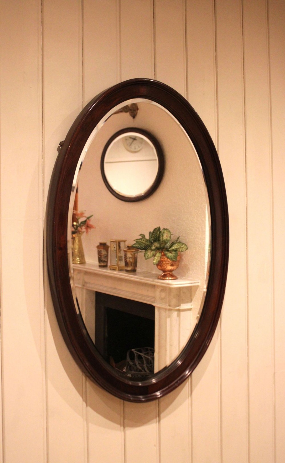 Late 19th century Mahogany Framed Oval Wall Mirror