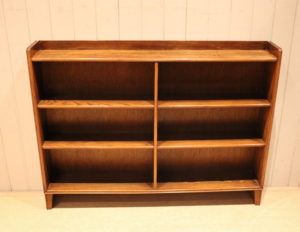 Oak Two Section Open Bookcase