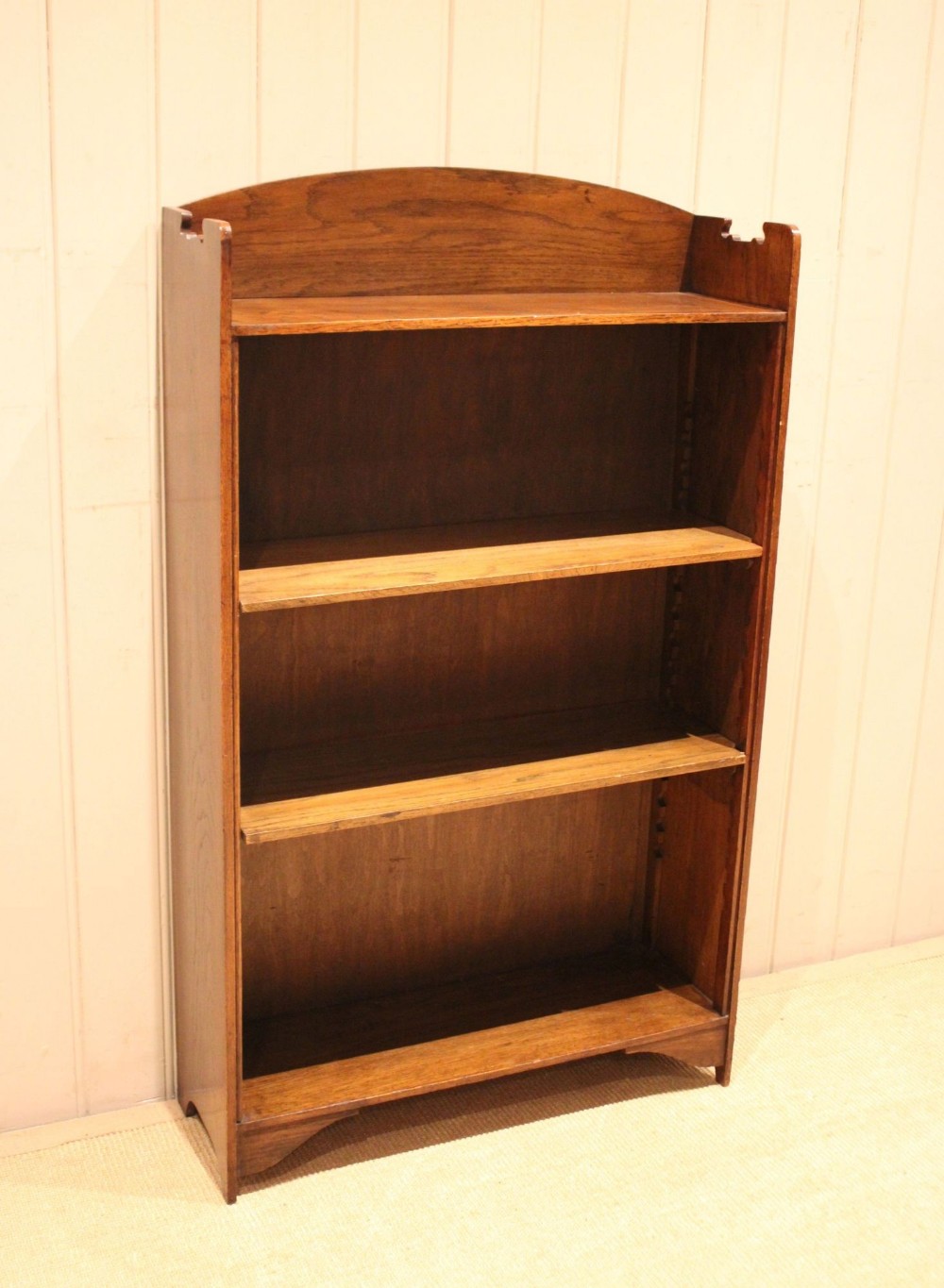 Oak Arch Top Open Bookcase