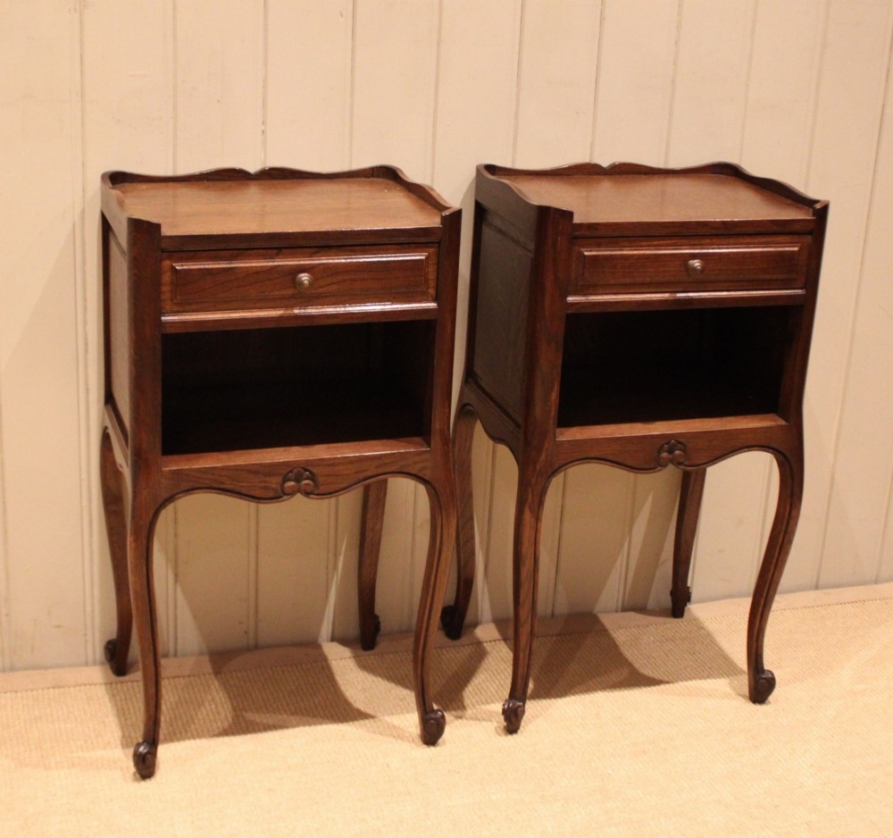 Pair Of French Oak Bedside Cabinets