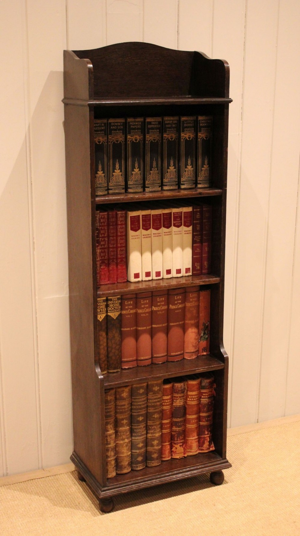 Solid Oak Graduated Open Bookcase