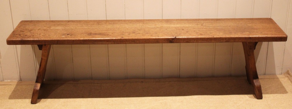 Solid Oak Farmhouse Bench View VI