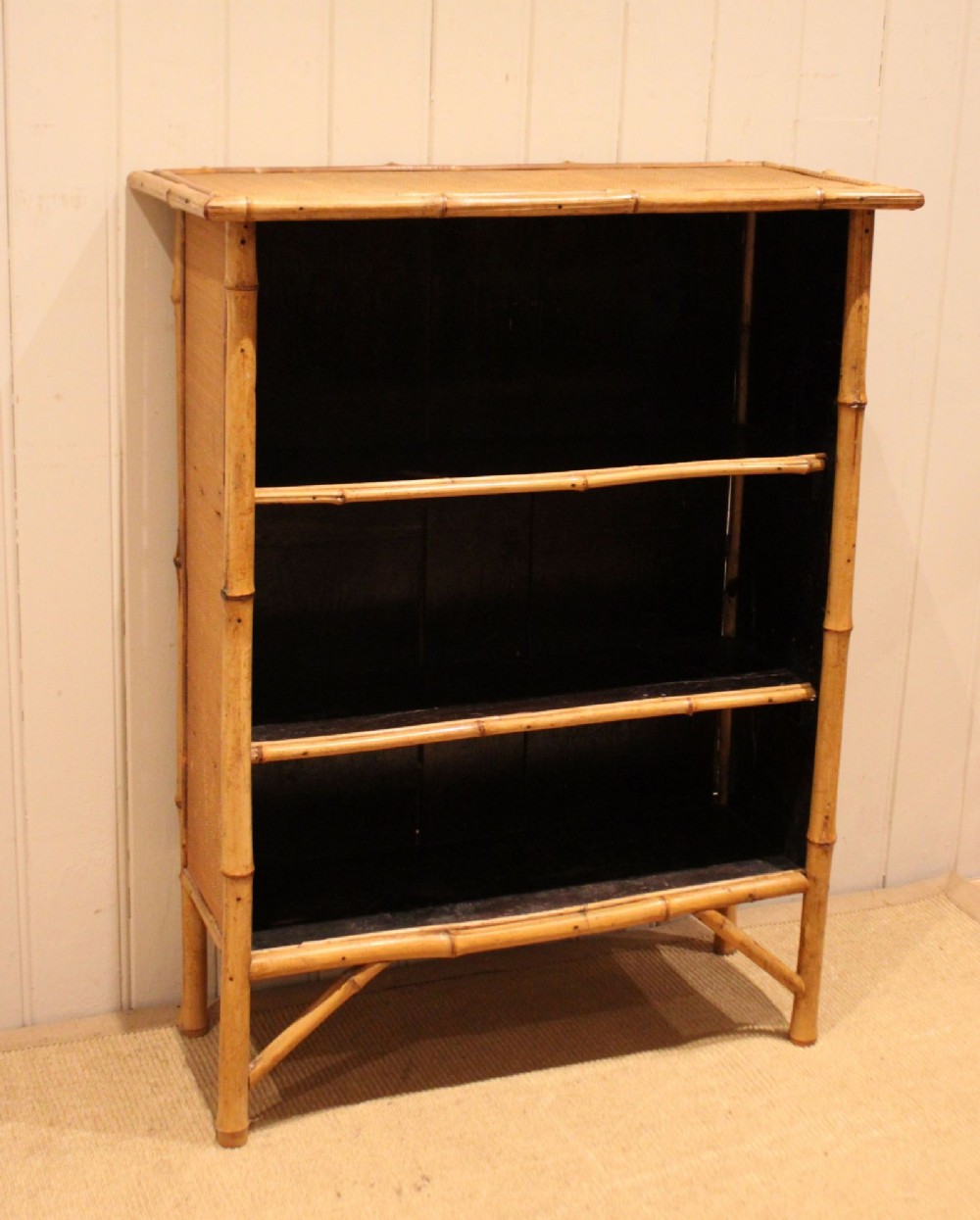 Late 19th Century Bamboo Open Bookcase