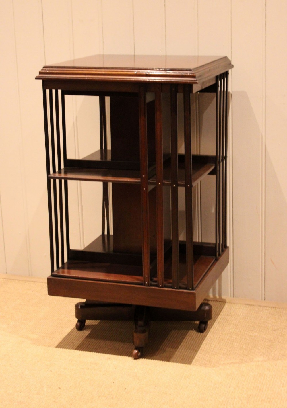 Edwardian Mahogany Revolving Bookcase View IV