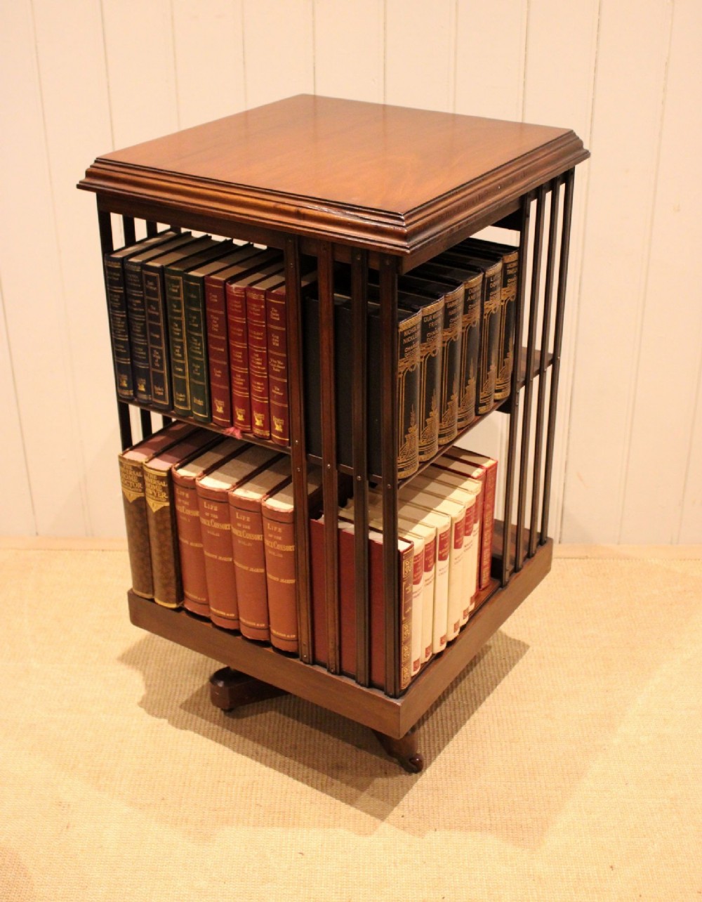 Edwardian Mahogany Revolving Bookcase View V
