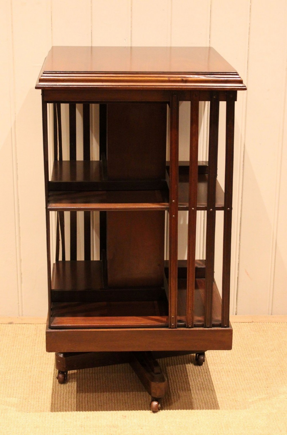 Edwardian Mahogany Revolving Bookcase View VIII
