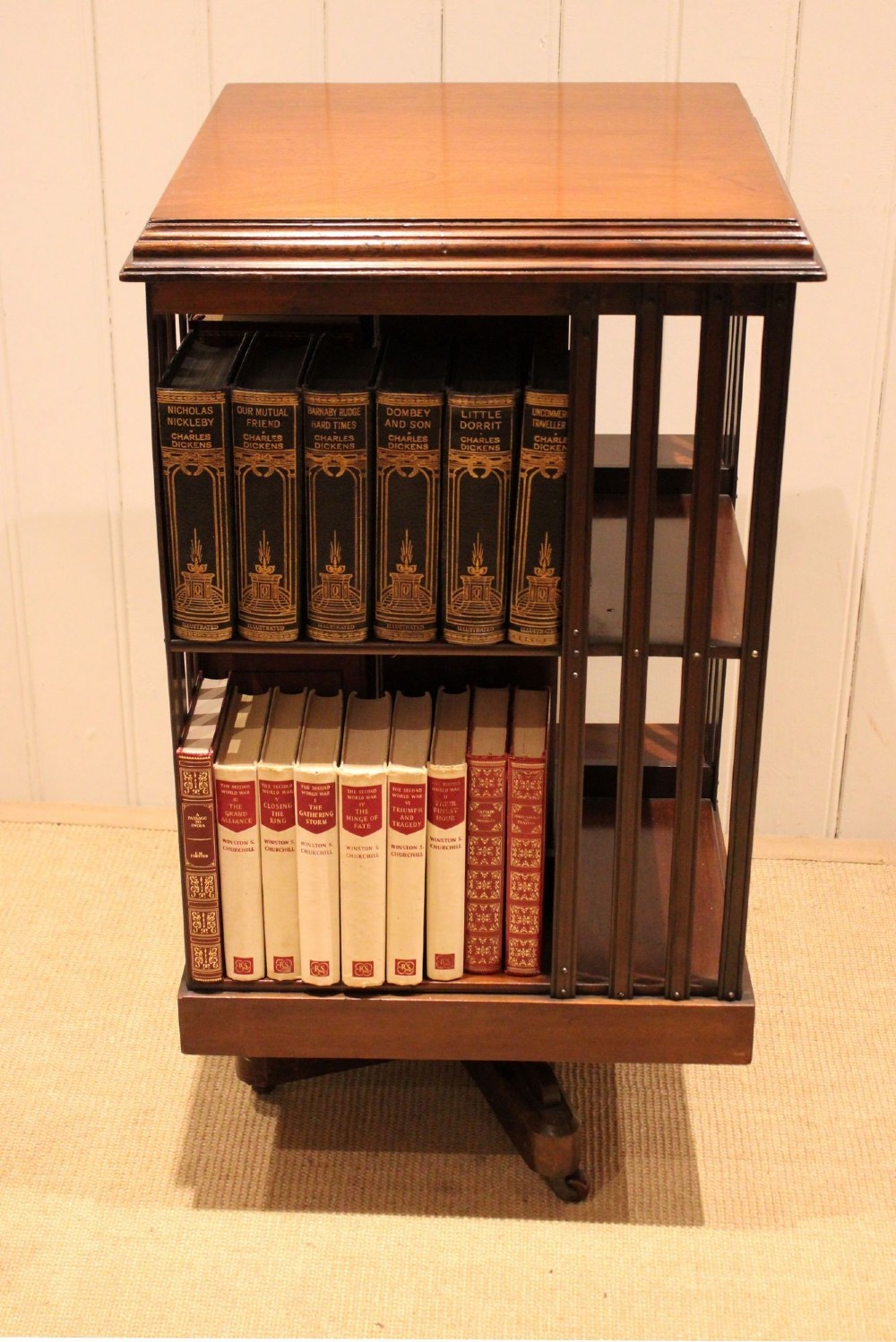 Edwardian Mahogany Revolving Bookcase View IX
