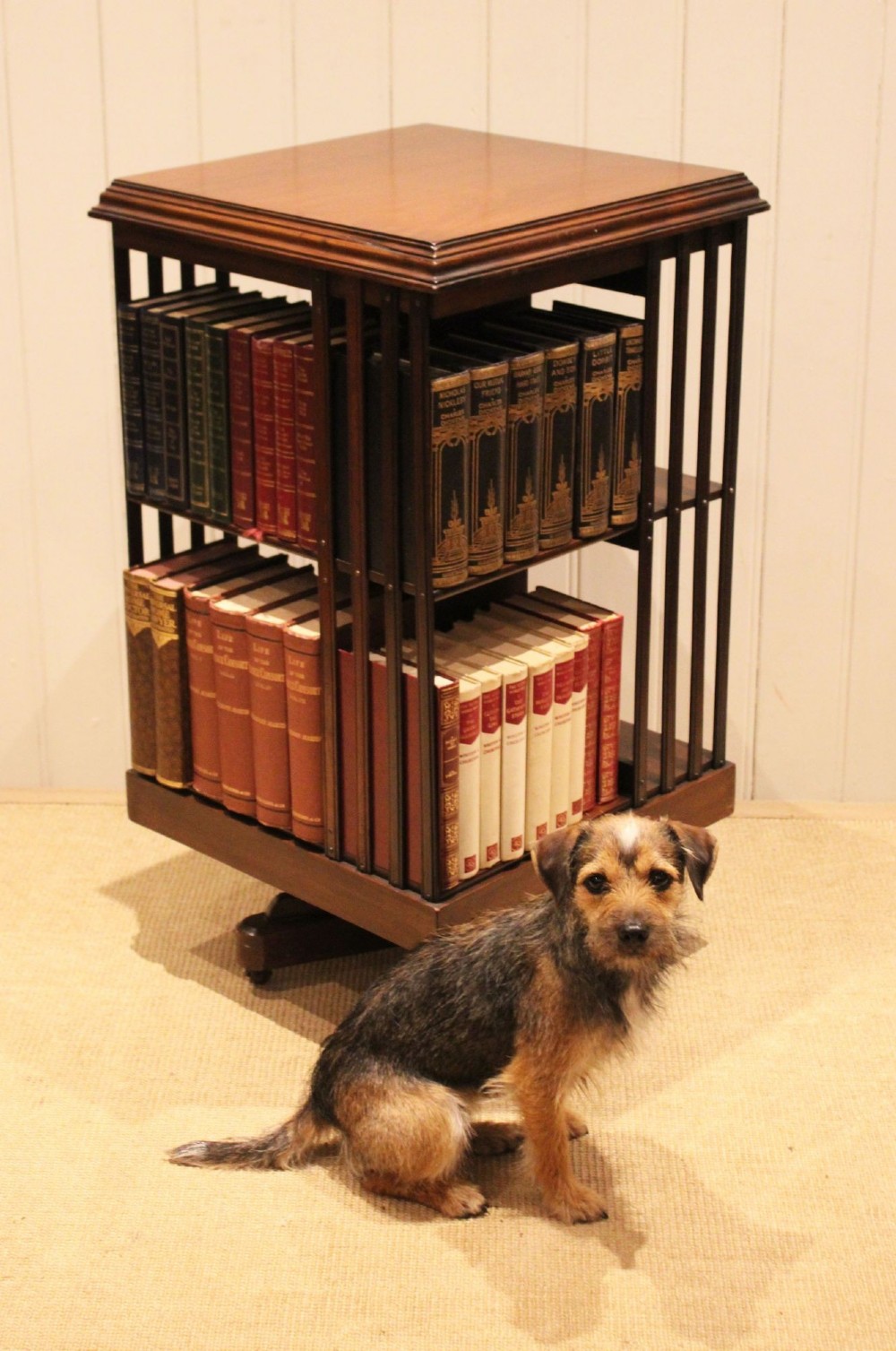 Edwardian Mahogany Revolving Bookcase View XI
