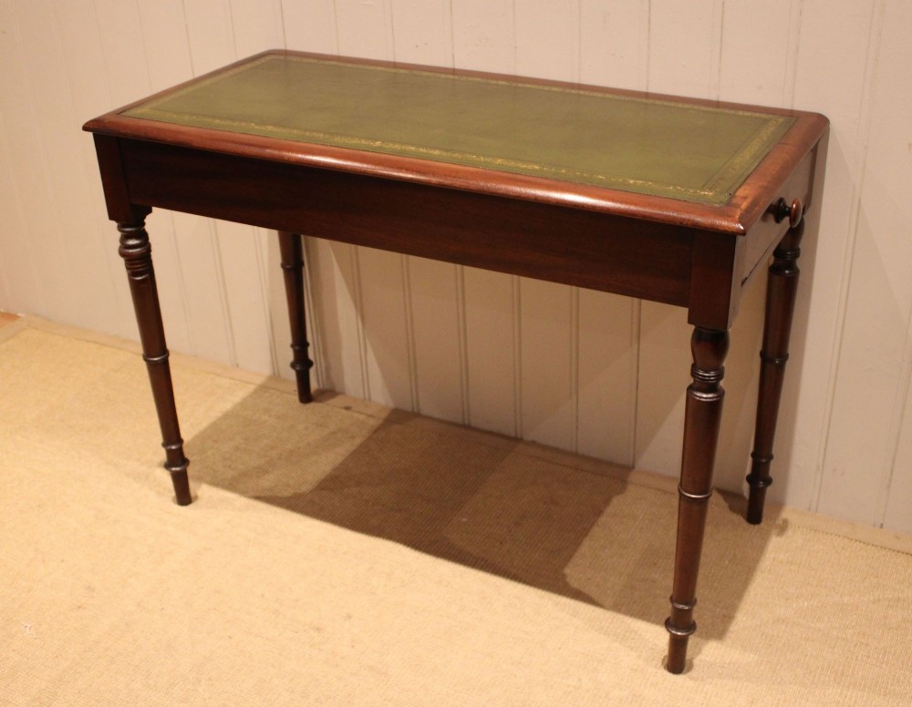 Mahogany Leather Top Hall Table View V