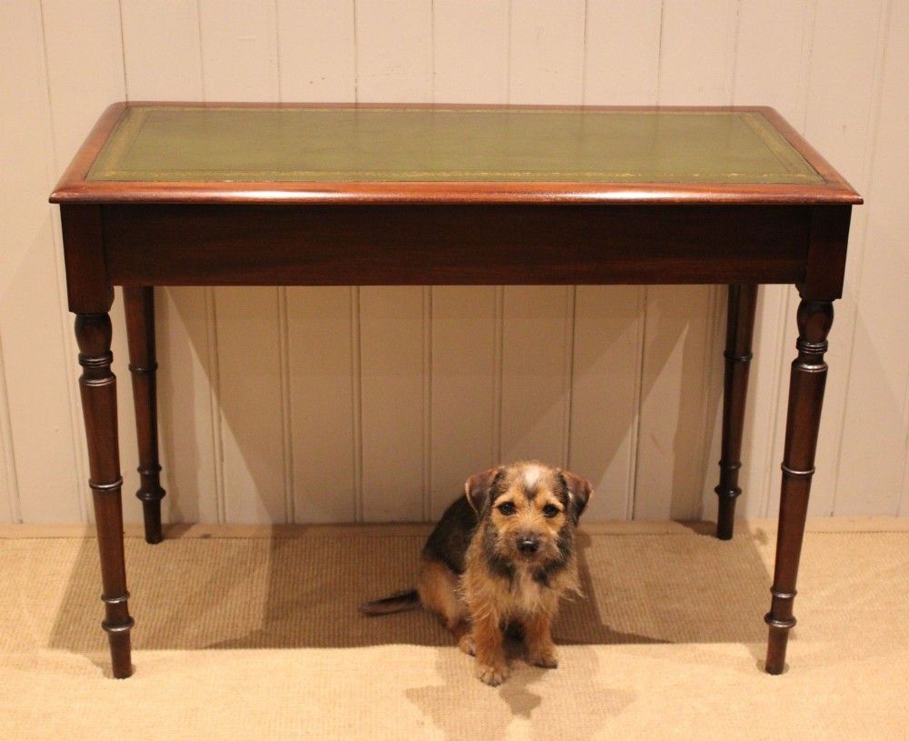 Mahogany Leather Top Hall Table View XIII