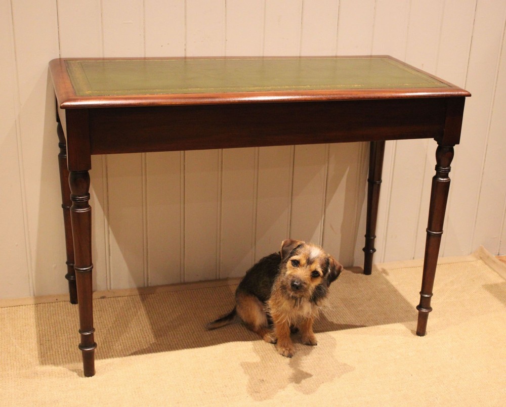 Mahogany Leather Top Hall Table View XIV