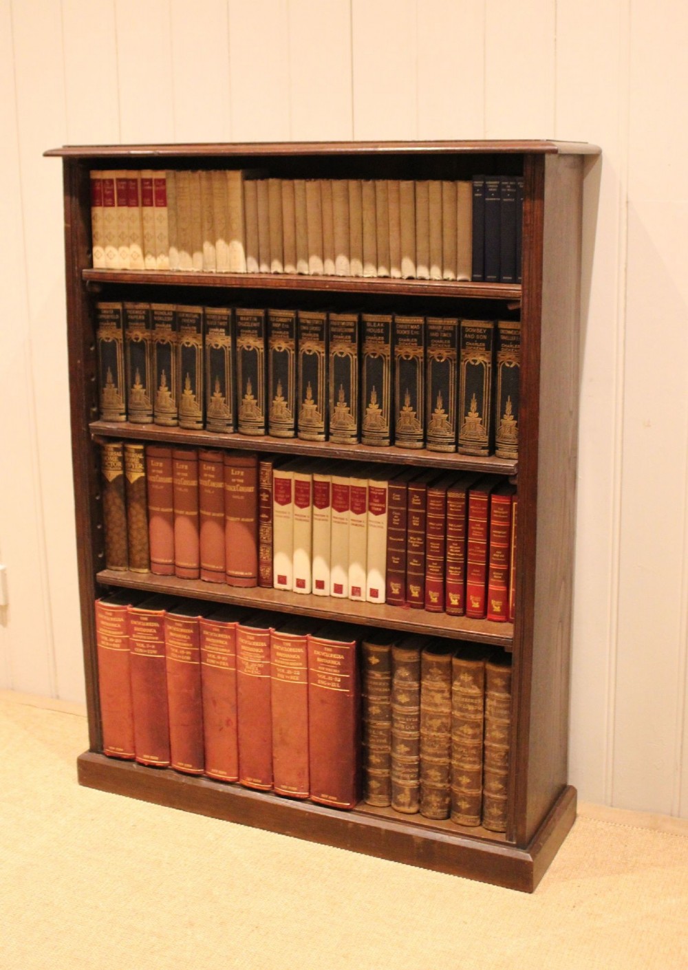 Victorian Oak Open Bookcase View II