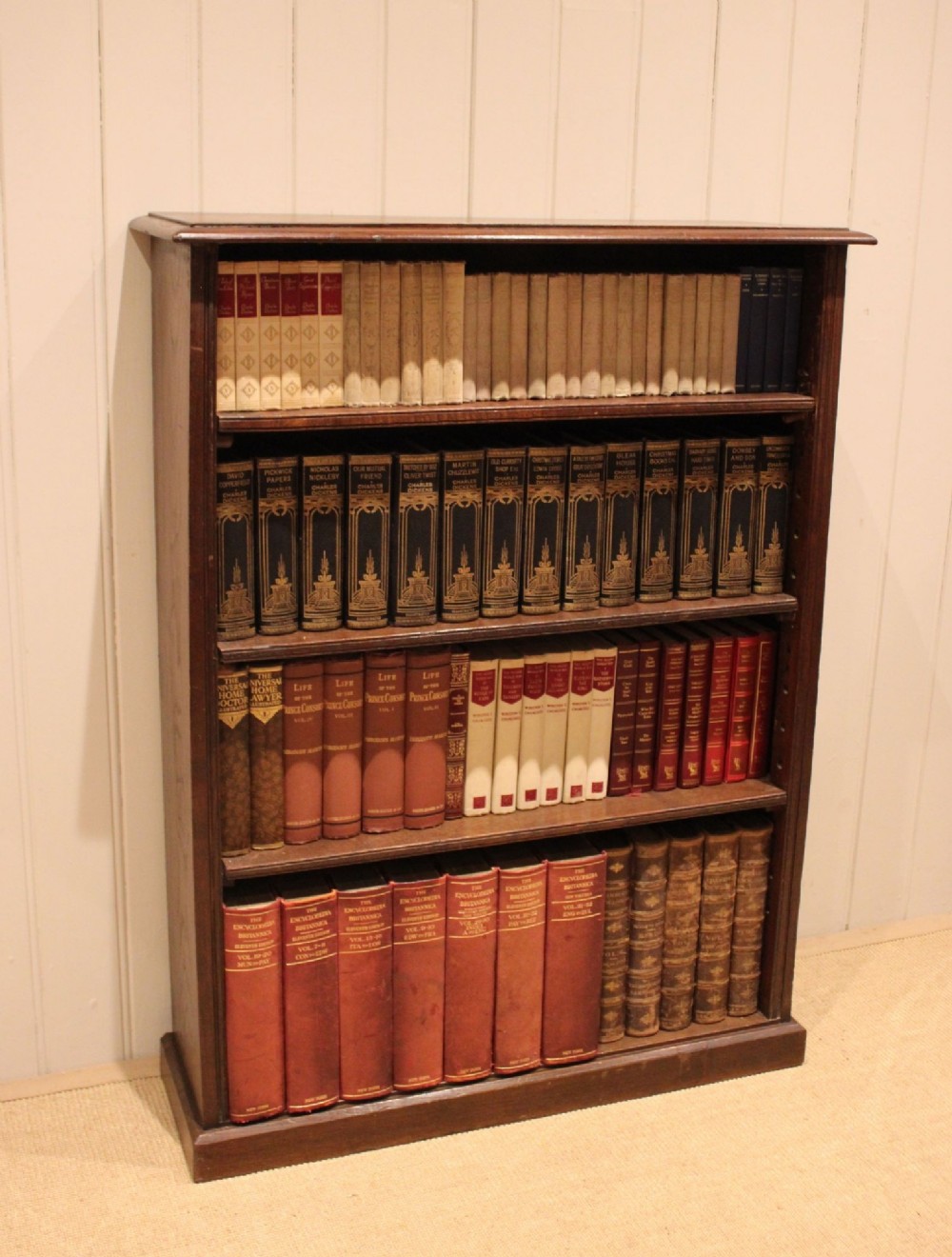 Victorian Oak Open Bookcase View V