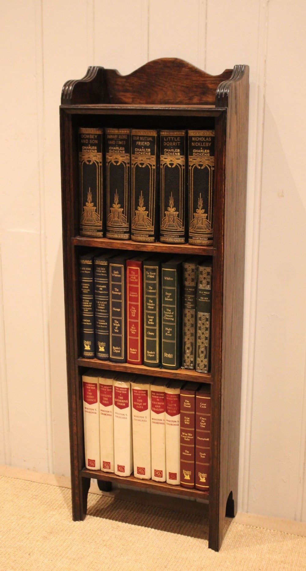 Small Proportioned Oak Open Bookcase View V