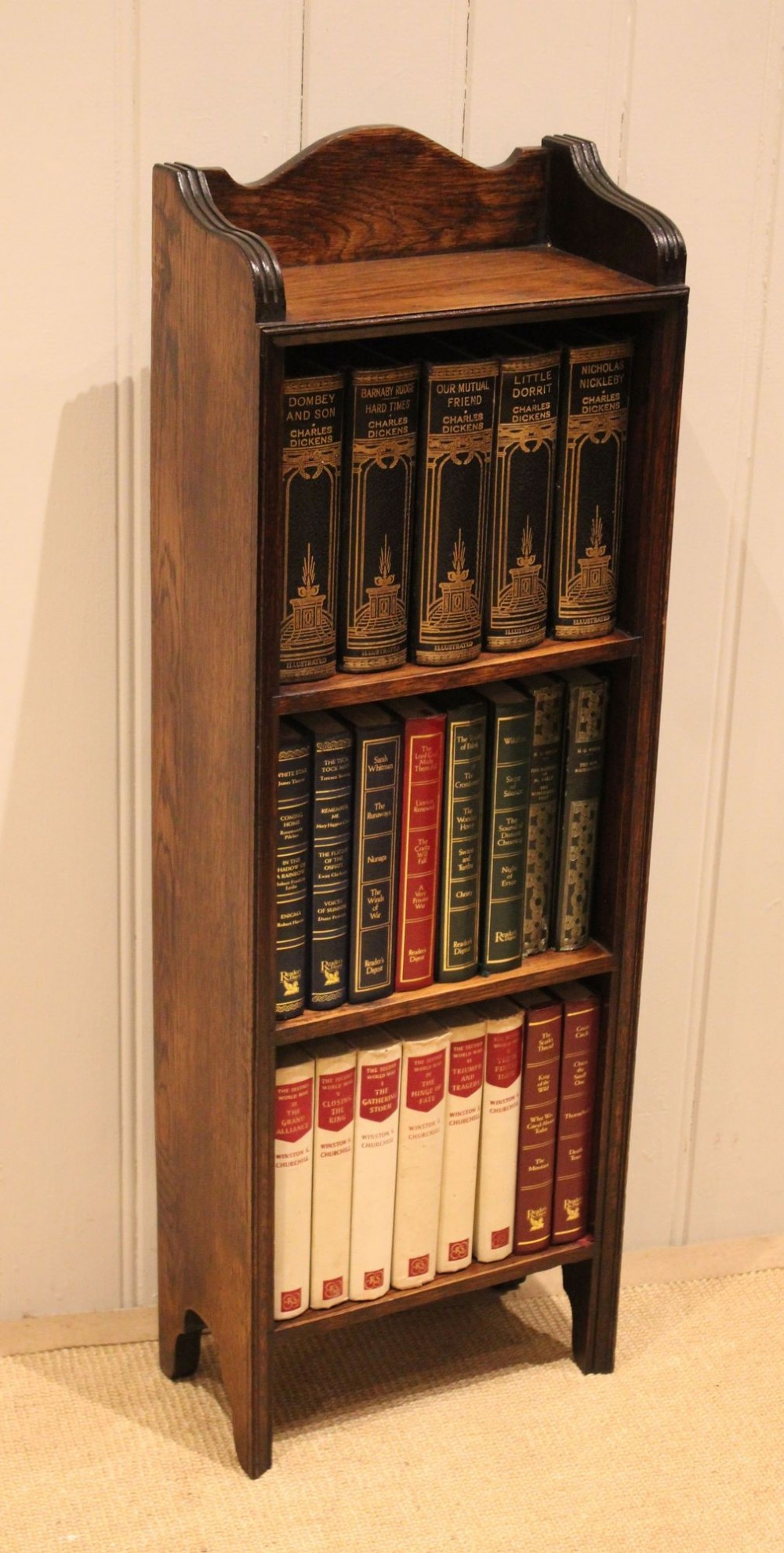 Small Proportioned Oak Open Bookcase View X
