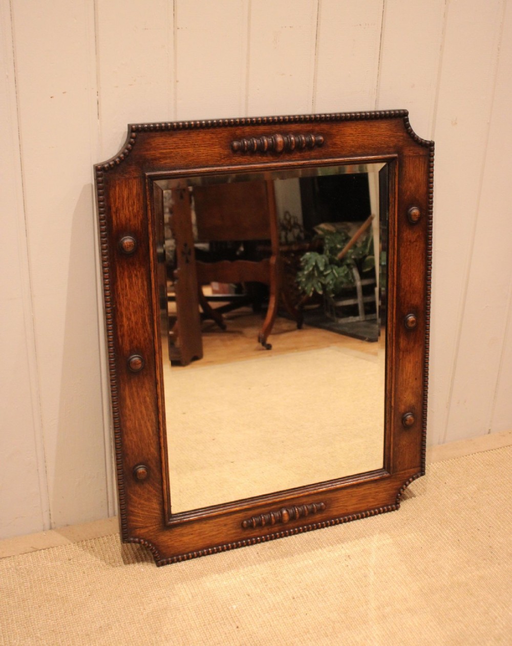 Oak Rectangular Wall Mirror View IX