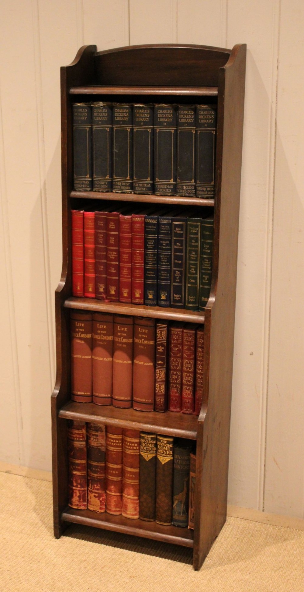 Walnut Open Graduated Bookcase