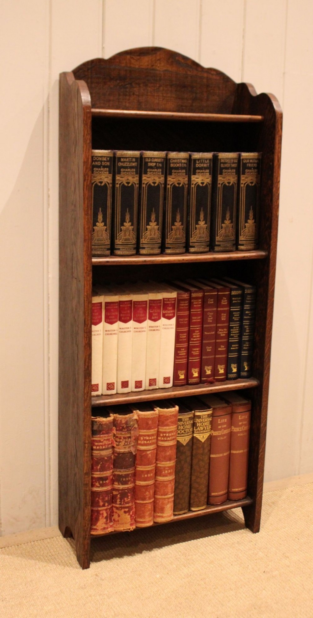 Small Proportioned Oak Open Bookcase View III