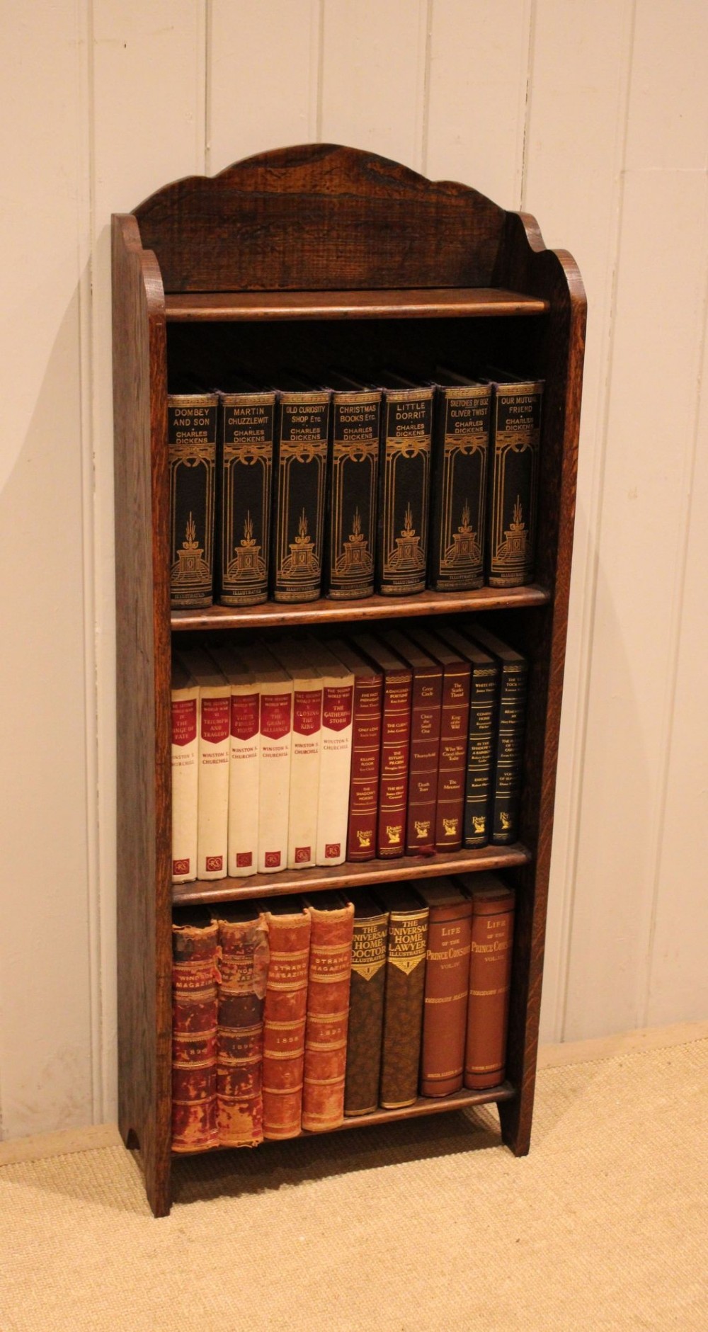 Small Proportioned Oak Open Bookcase View V
